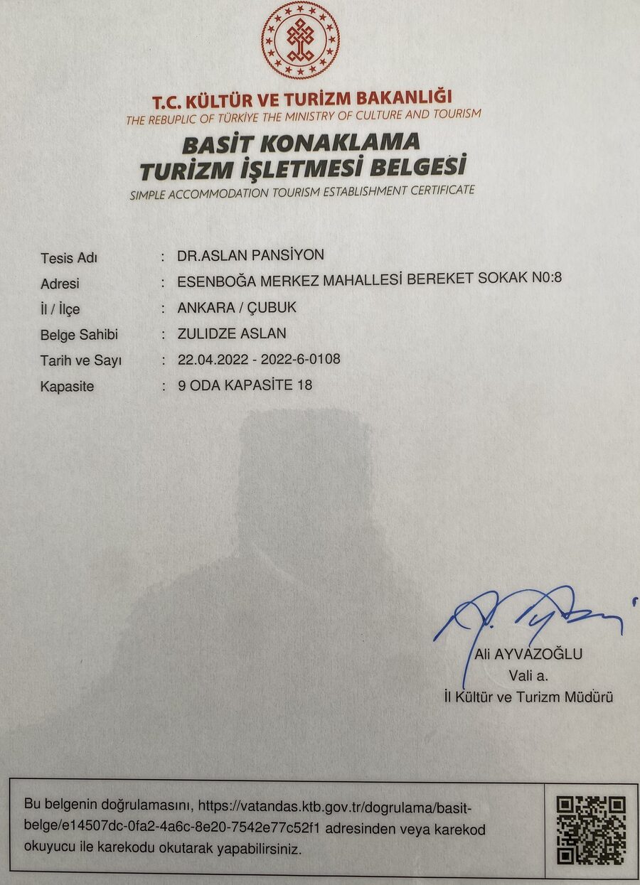 Basit Konaklama ve Turizm İşletmesi Belgesi